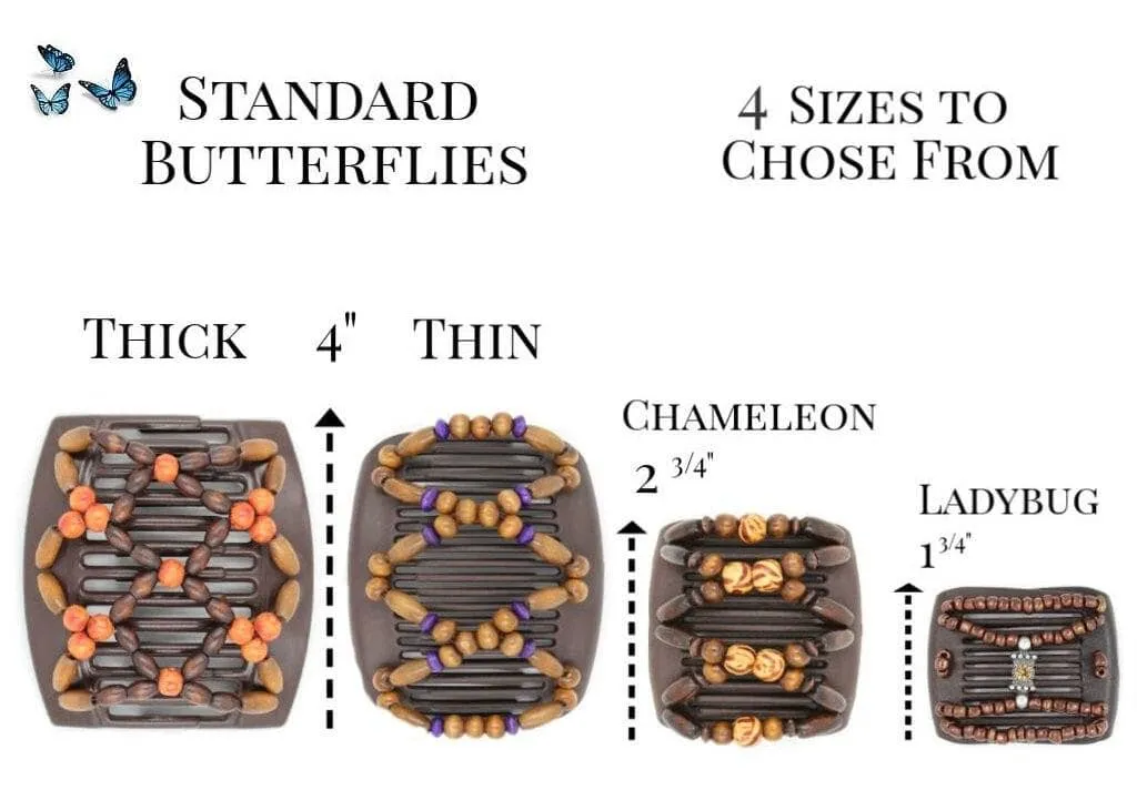 African Butterfly Thick Hair Comb - Dupla Black 148