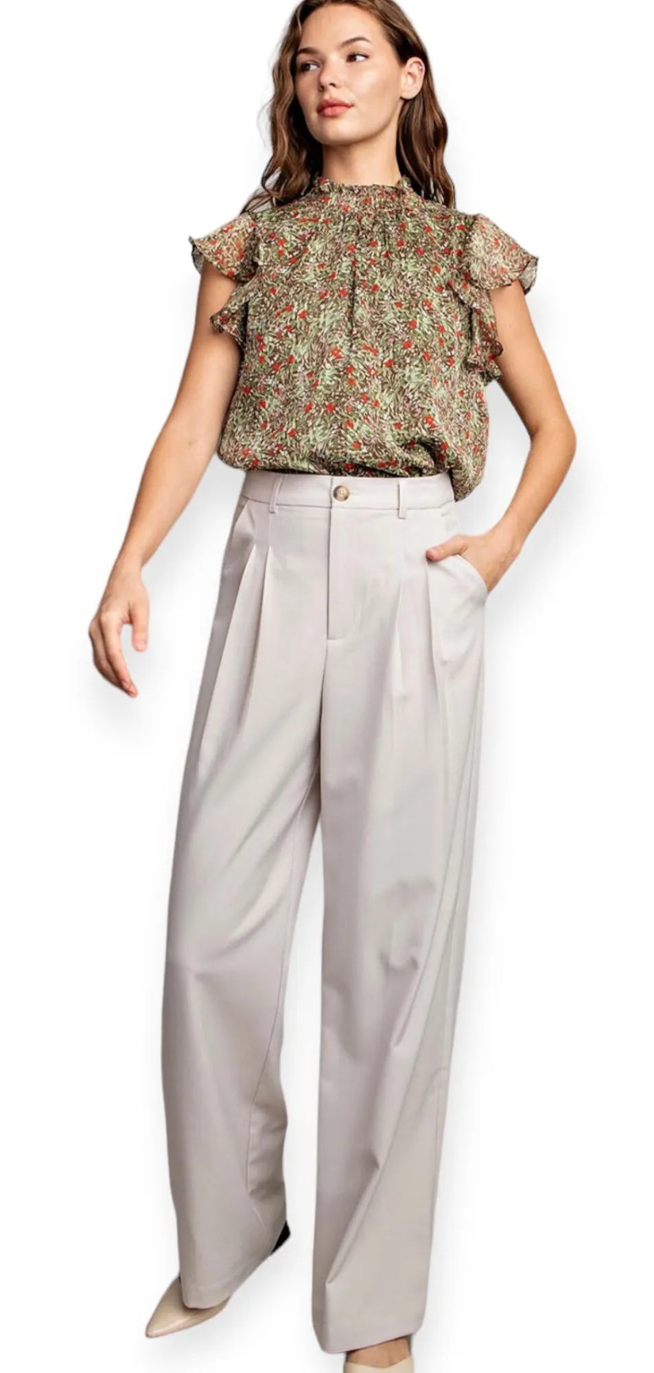 Amerie Floral Ruffle Short Sleeve Top