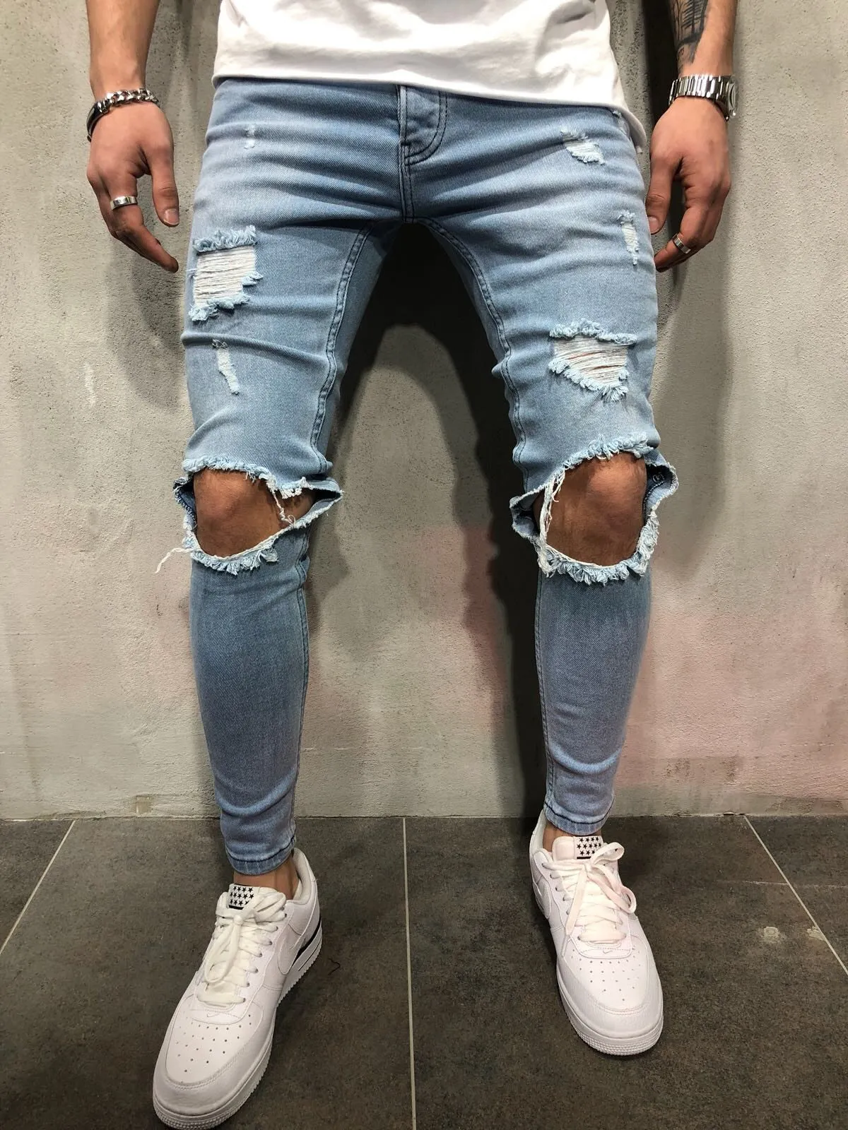 Antonios Blue Ripped Jeans