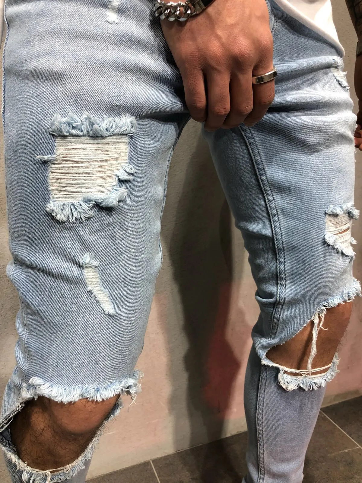 Antonios Blue Ripped Jeans