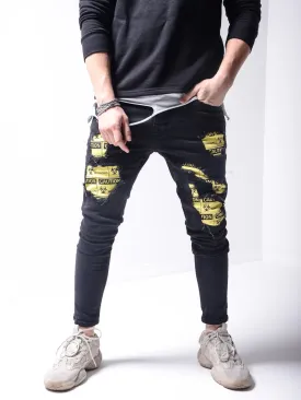 Biohazard Ripped Jeans