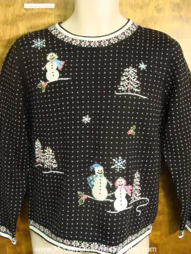 Black and White Spotted Sweater Tacky Xmas Sweater
