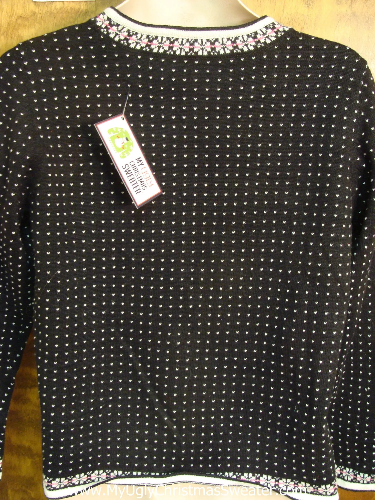 Black and White Spotted Sweater Tacky Xmas Sweater