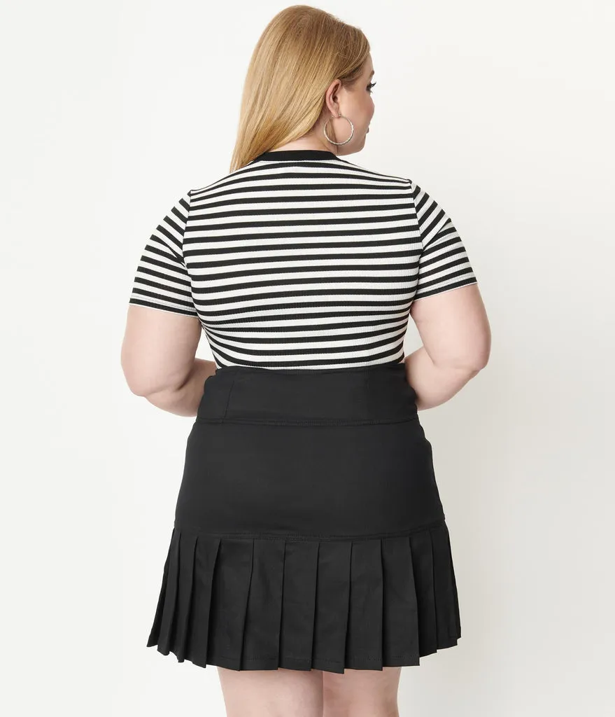 Black and White Striped Back To Basics Top