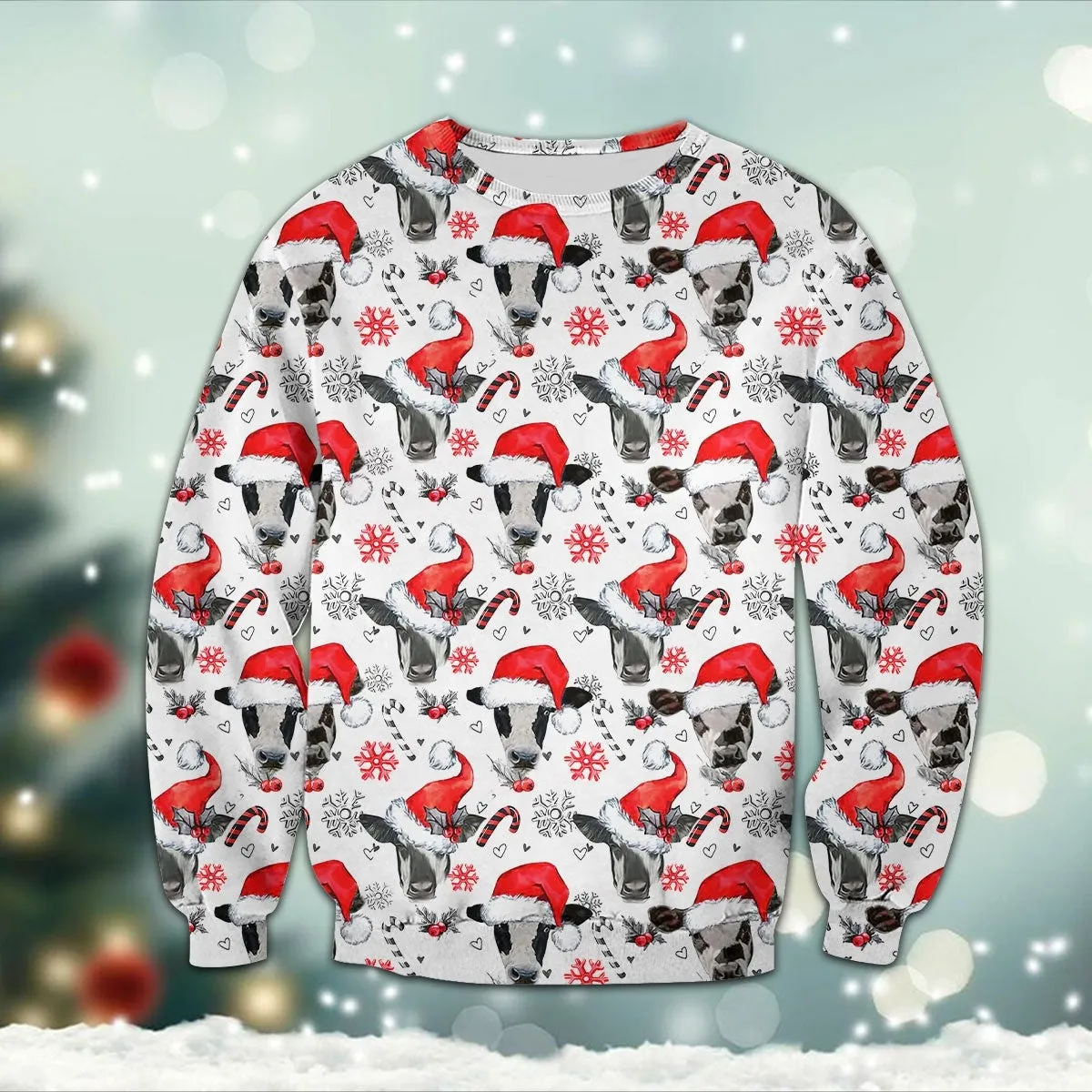 Black Baldy Pattern Christmas Pattern Sweatshirt