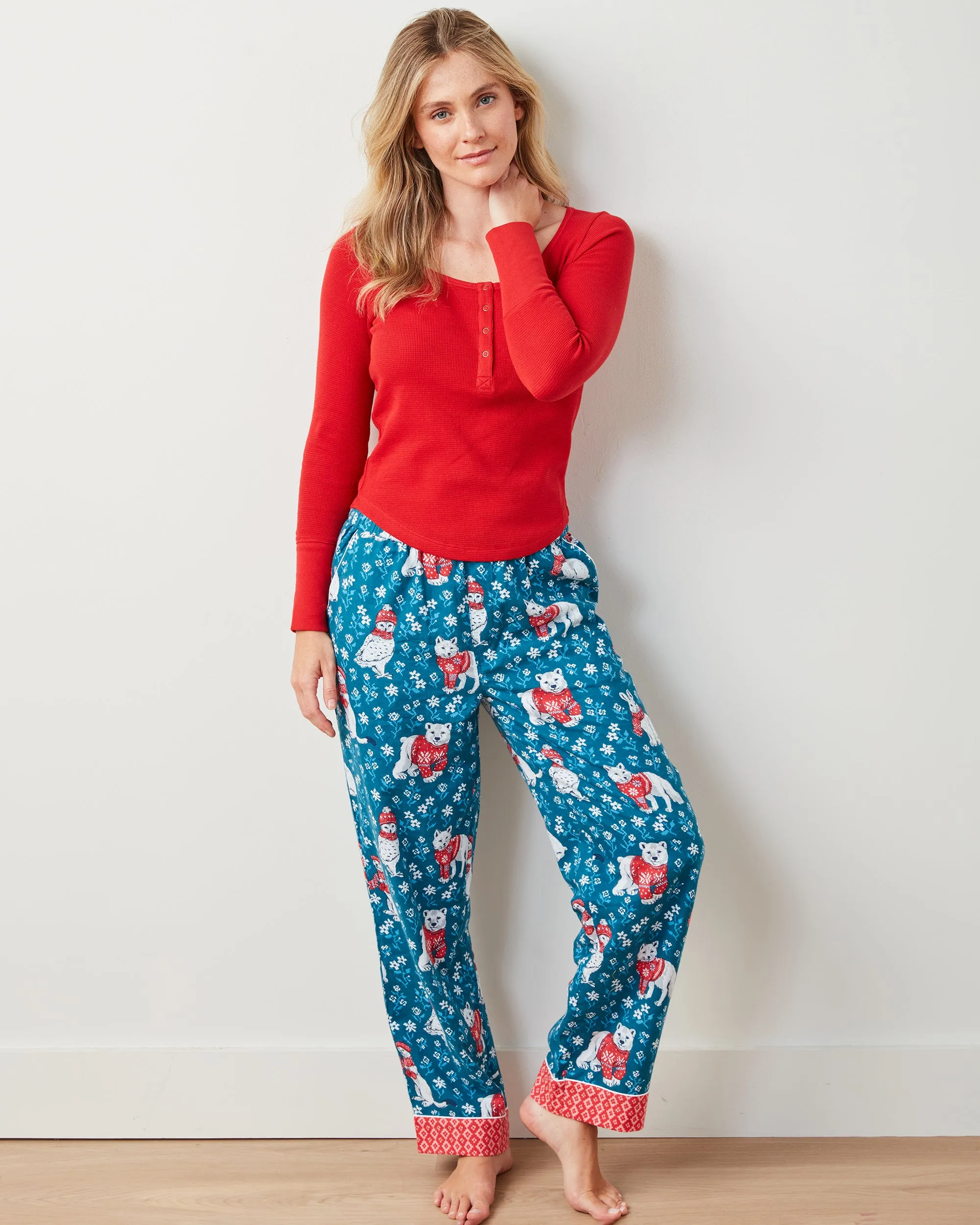 Bundled Up - Lightweight Flannel PJ Pants - Navy