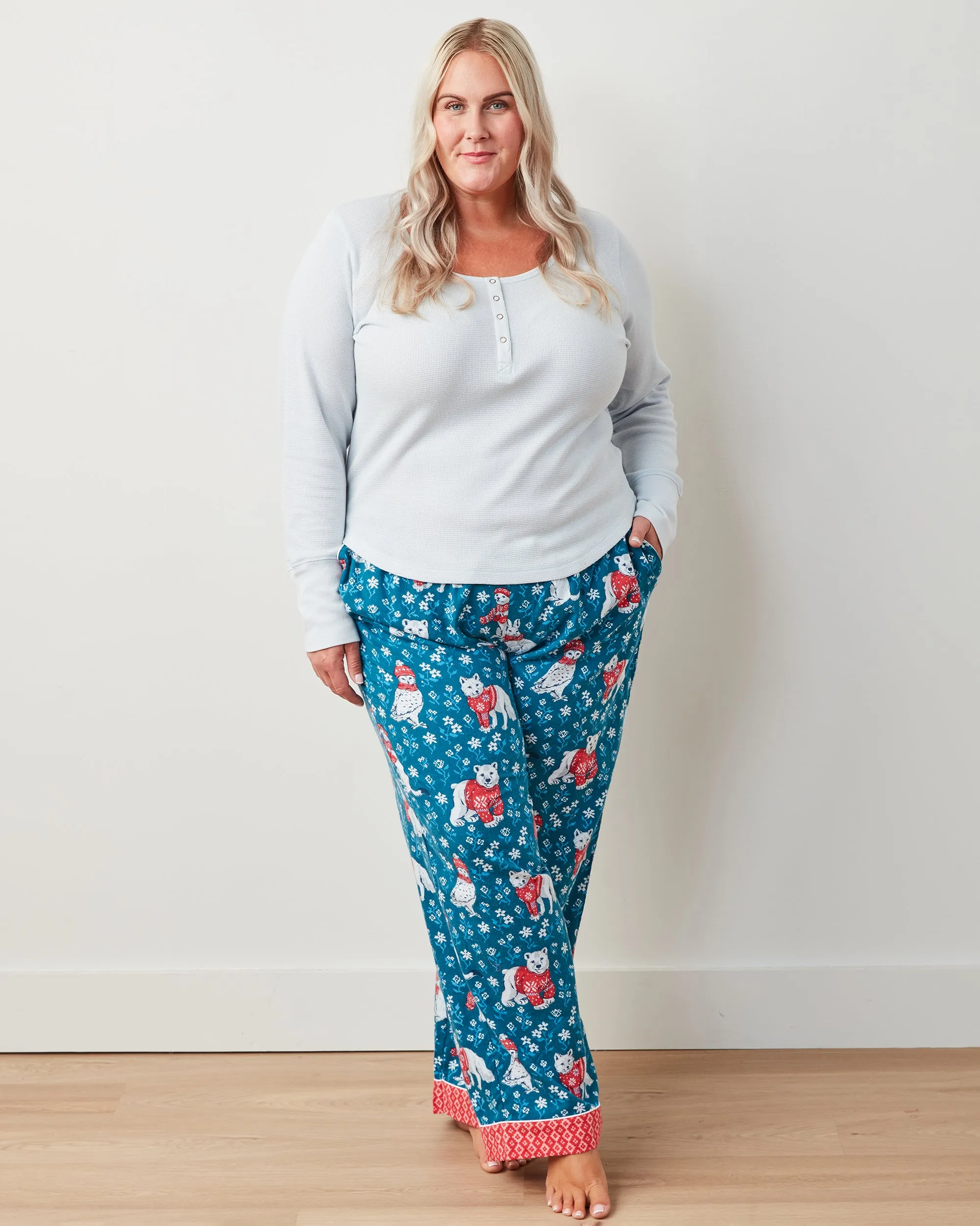 Bundled Up - Lightweight Flannel PJ Pants - Navy