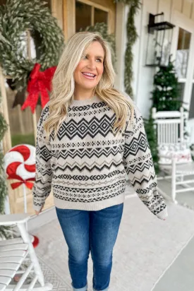 Charles Aztec Pattern Long Sleeve Sweater Top *FINAL SALE*