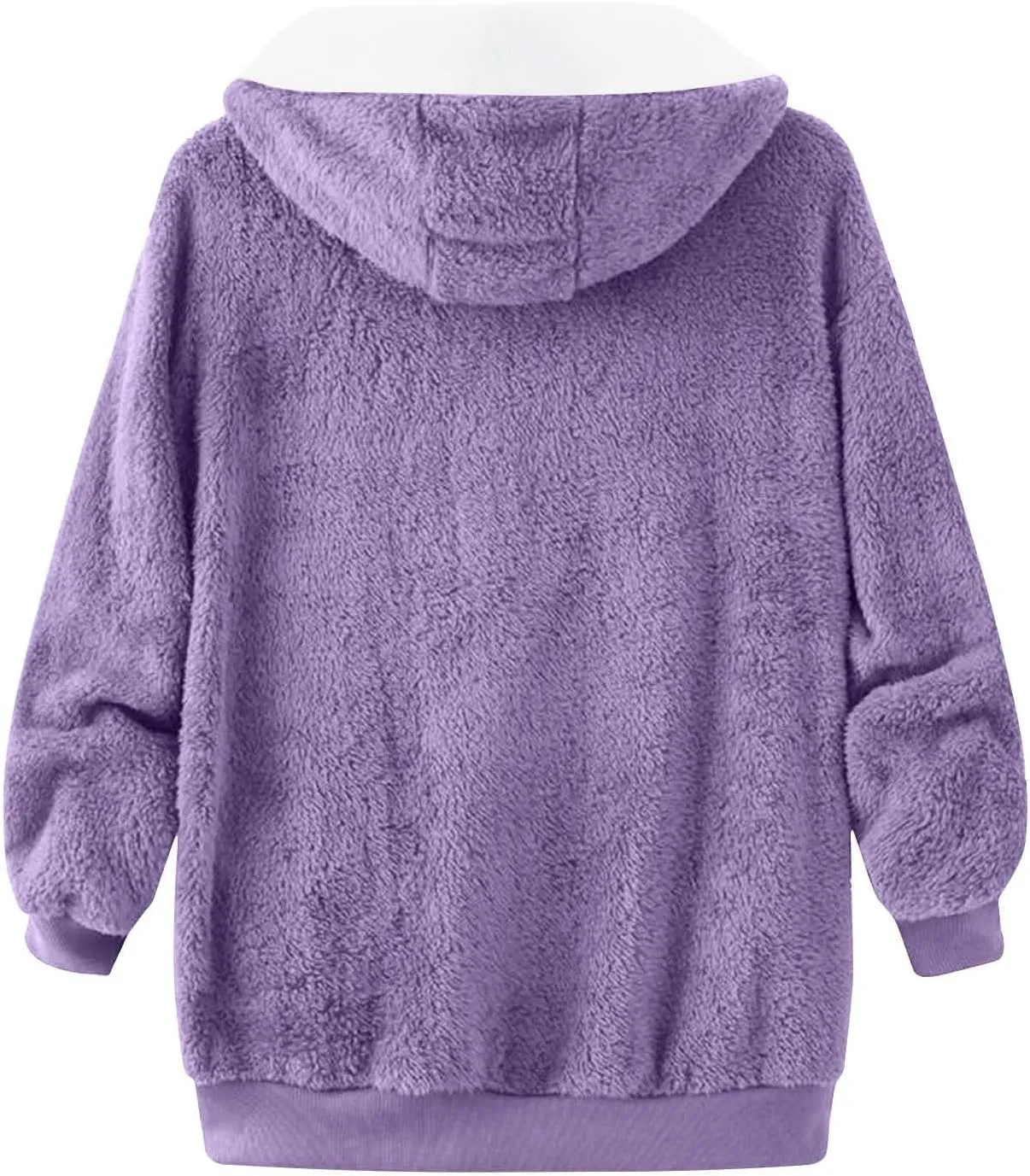 Coats for Women, Women's Fashion Casual Loose Plush Striped Zipper Long Sleeve Stitching Hooded Jacket Coat