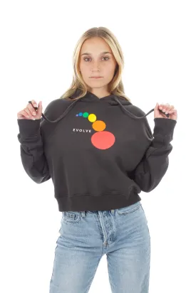 Cropped Hoodie - Dew Drop - Washed Black