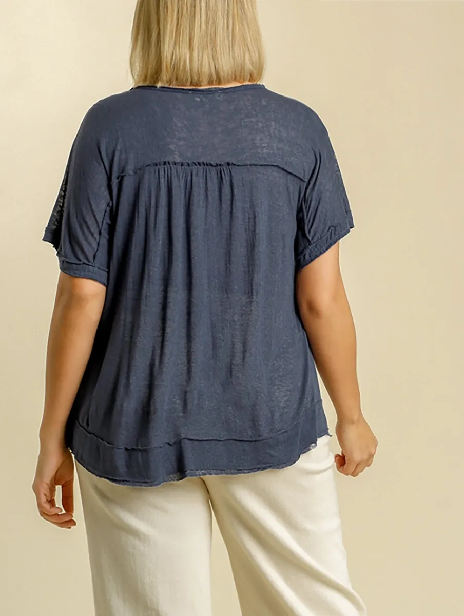 Curvy What Matters Button Front Top