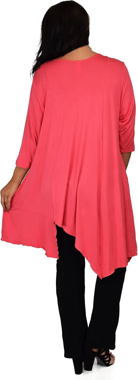Dare2BStylish Women Plus Size Asymmetrical Long Tunic Shirt Dress Top