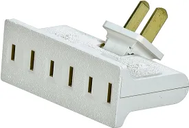 Eaton Wiring Devices BP1792W-SP Outlet Adapter, 2 -Pole, 15 A, 125 V, 3 -Outlet, NEMA: NEMA 1-15R, White :EA: QUANTITY: 1