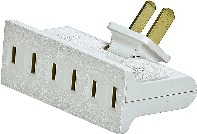 Eaton Wiring Devices BP1792W-SP Outlet Adapter, 2 -Pole, 15 A, 125 V, 3 -Outlet, NEMA: NEMA 1-15R, White :EA: QUANTITY: 1