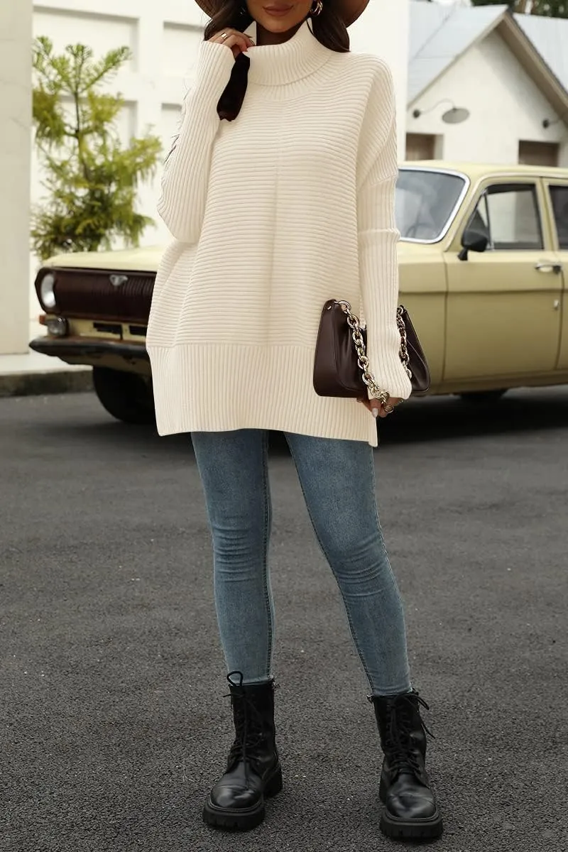 EFAN Women's Turtleneck Oversized Sweaters Fall Outfits Clothes Trendy Fashion Long Pullover Knit Winter Tunic 2025