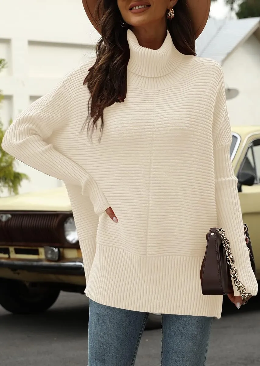 EFAN Women's Turtleneck Oversized Sweaters Fall Outfits Clothes Trendy Fashion Long Pullover Knit Winter Tunic 2025