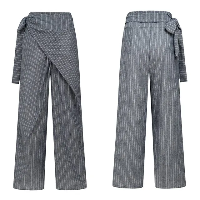 Elegant High Waist Wrap Pants