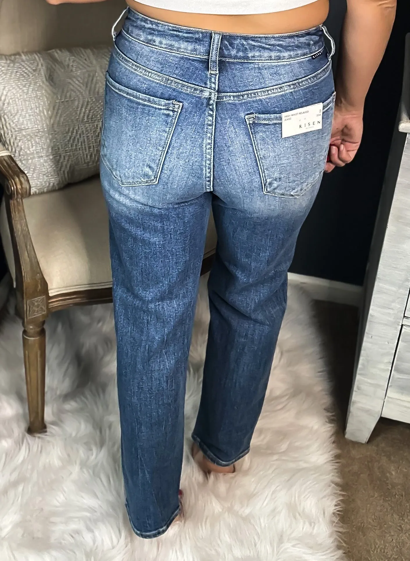 Ezra High Rise Relaxed Jeans In Stock