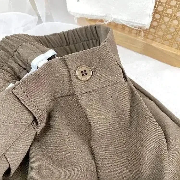 Fall Spring Black Suit Harem Pants for Women