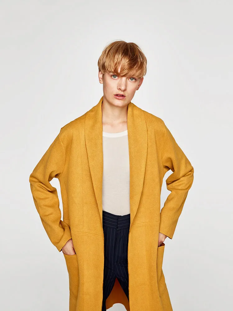 Faux Suede Coat
