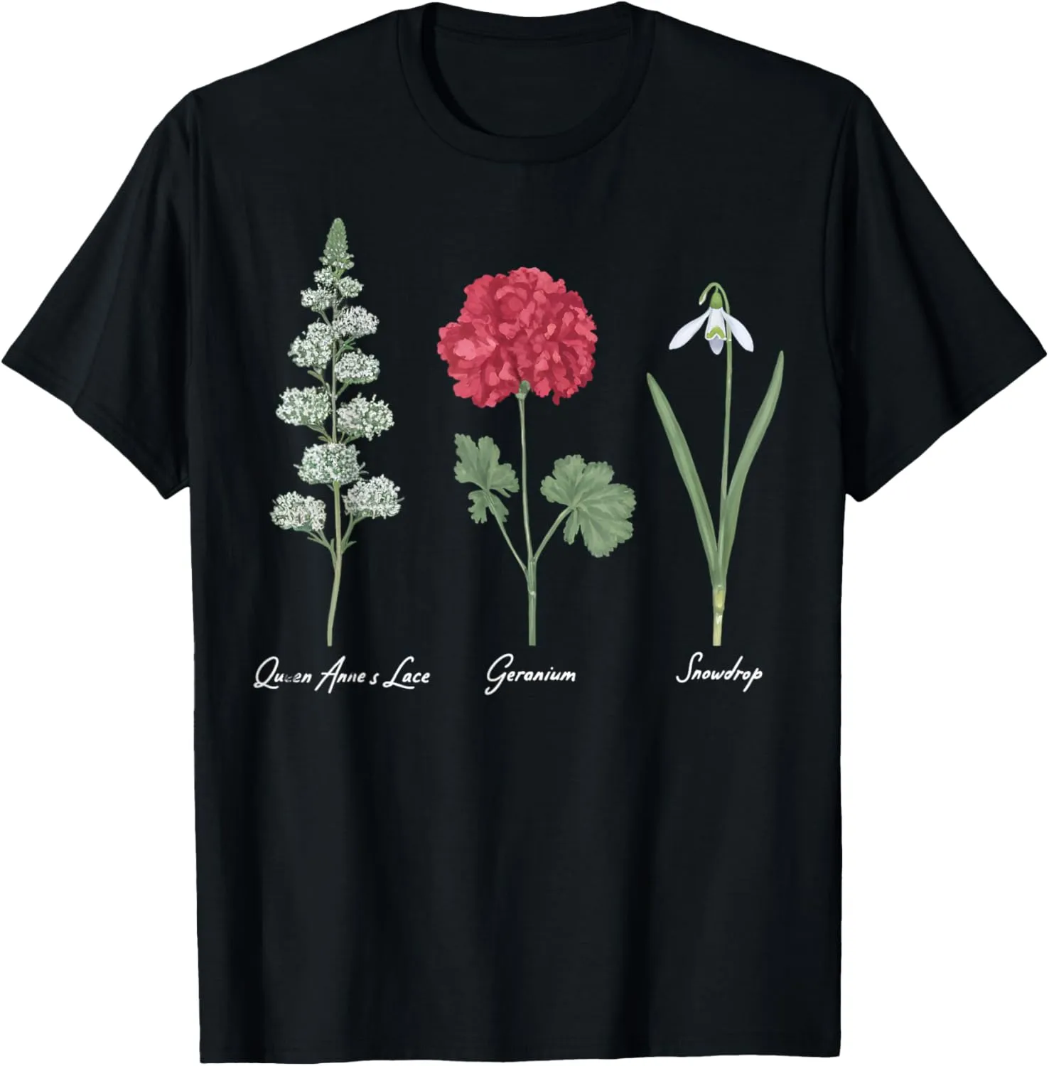Hand-Painted Wildflowers With Text T-Shirt
