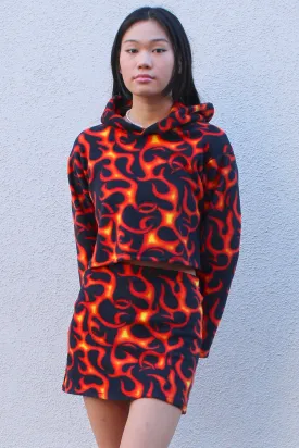 Hoodie - Fleece with Fire Print