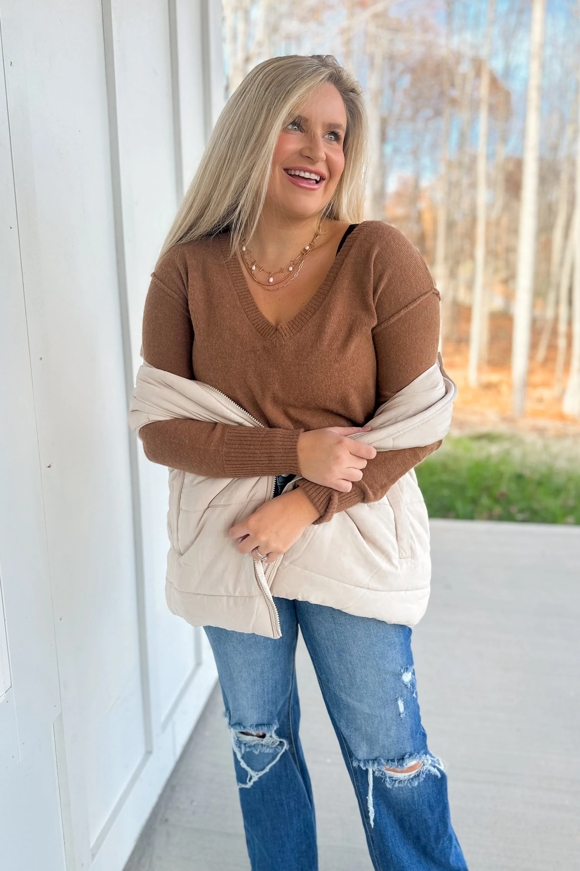 Kingston Long Sleeve V Neck Pullover Sweater [S-3X] *FINAL SALE*