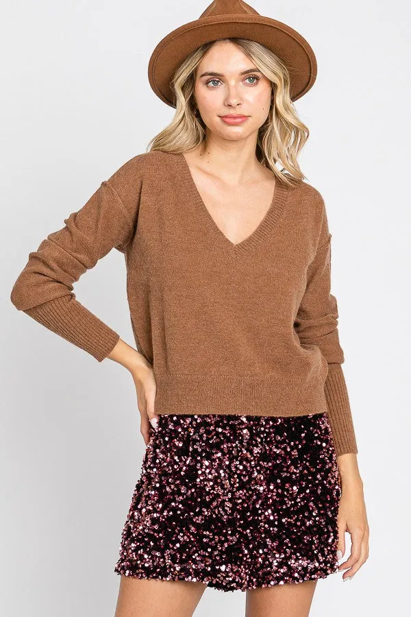 Kingston Long Sleeve V Neck Pullover Sweater [S-3X] *FINAL SALE*