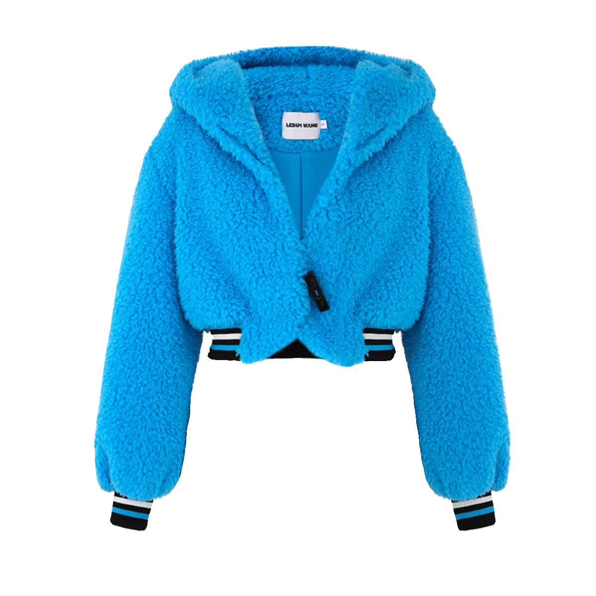 LEDI W croped winter faux lambwool blue fuzz coat - Llege