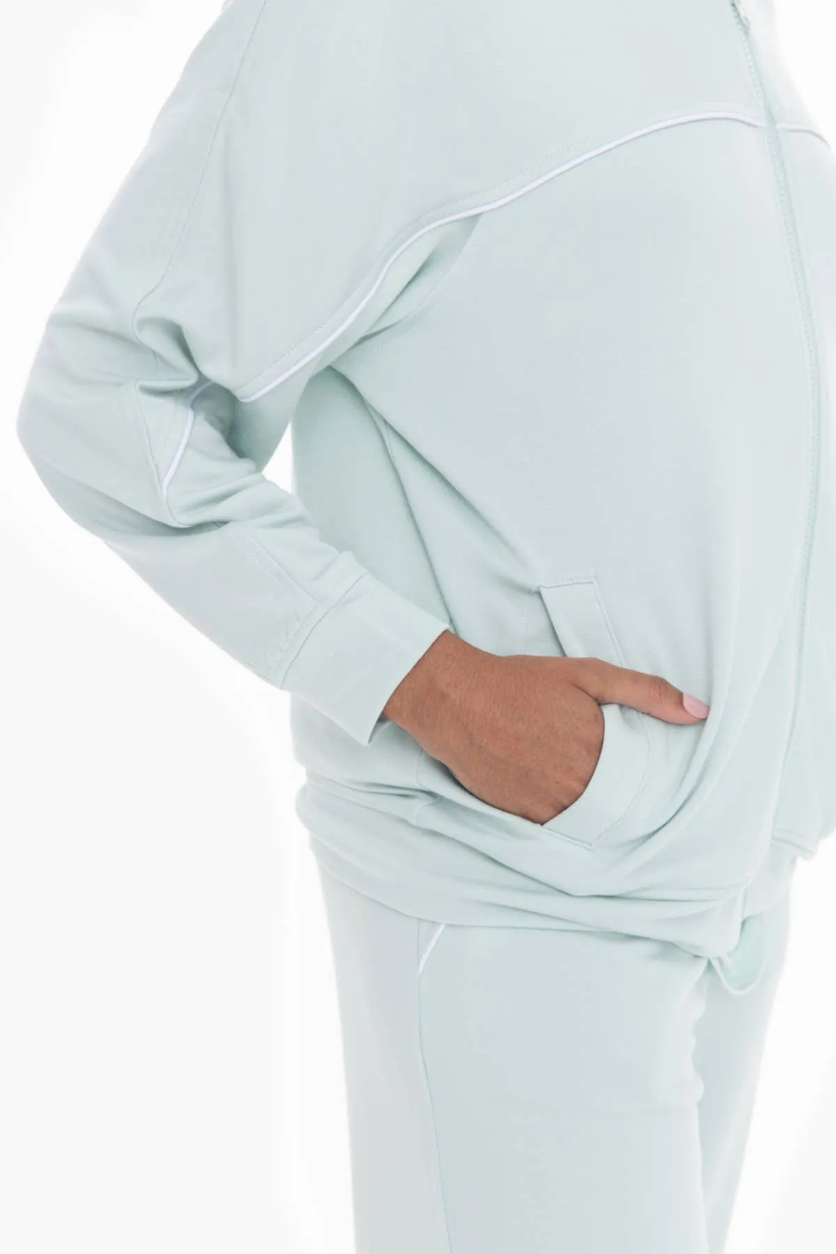Lilac Dolman Sleeve Fleece Hoodie