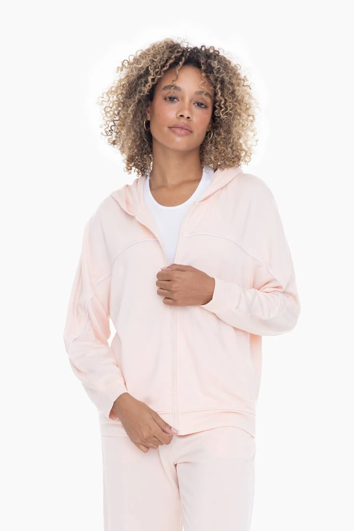 Lilac Dolman Sleeve Fleece Hoodie