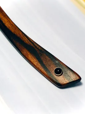 Macassar Ebony and Onyx wood hair stick, silver gemstone wooden hair stick, shawl pin, sweater pin