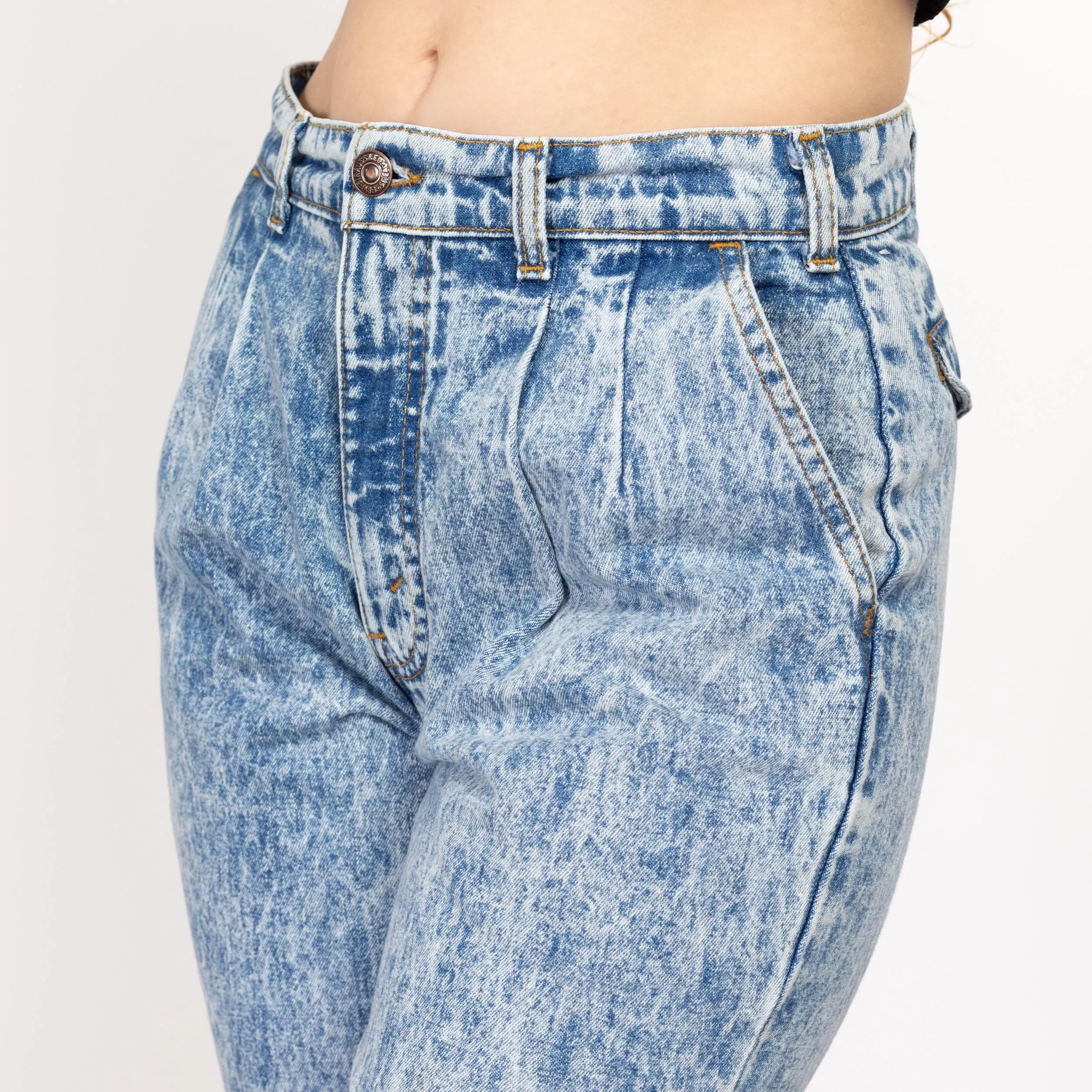 Medium 80s Levi's Acid Wash High Waisted Jeans 29"