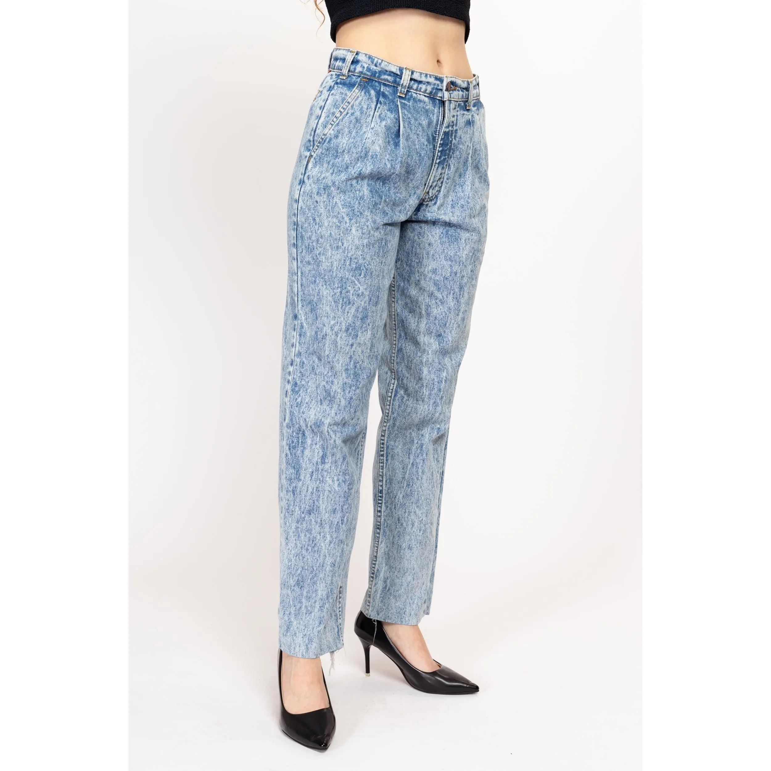 Medium 80s Levi's Acid Wash High Waisted Jeans 29"