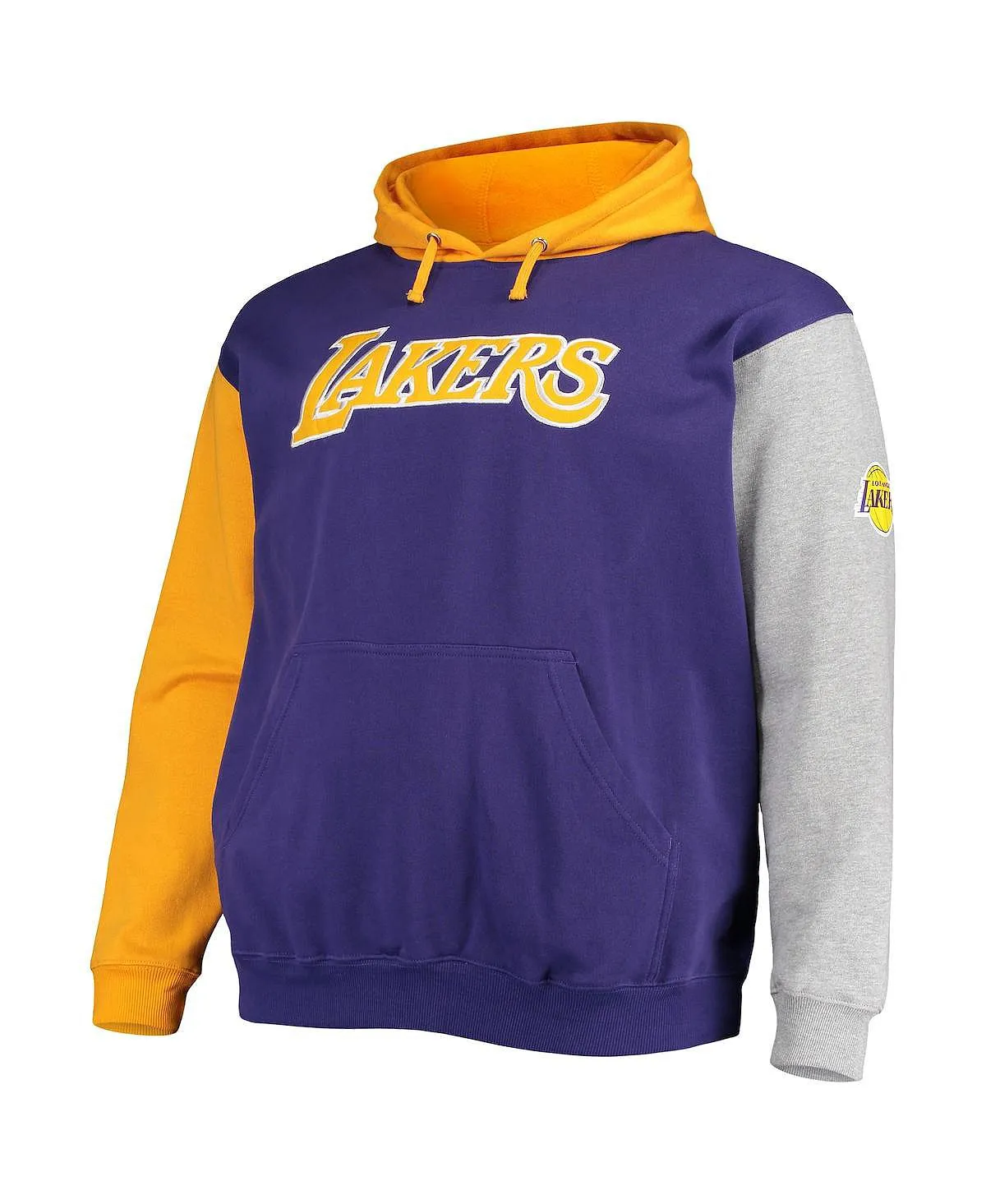 Men's Branded Purple and Gold Los Angeles Lakers Hoodie Big and Tall Double Contrast Pullover Fanatics , multi