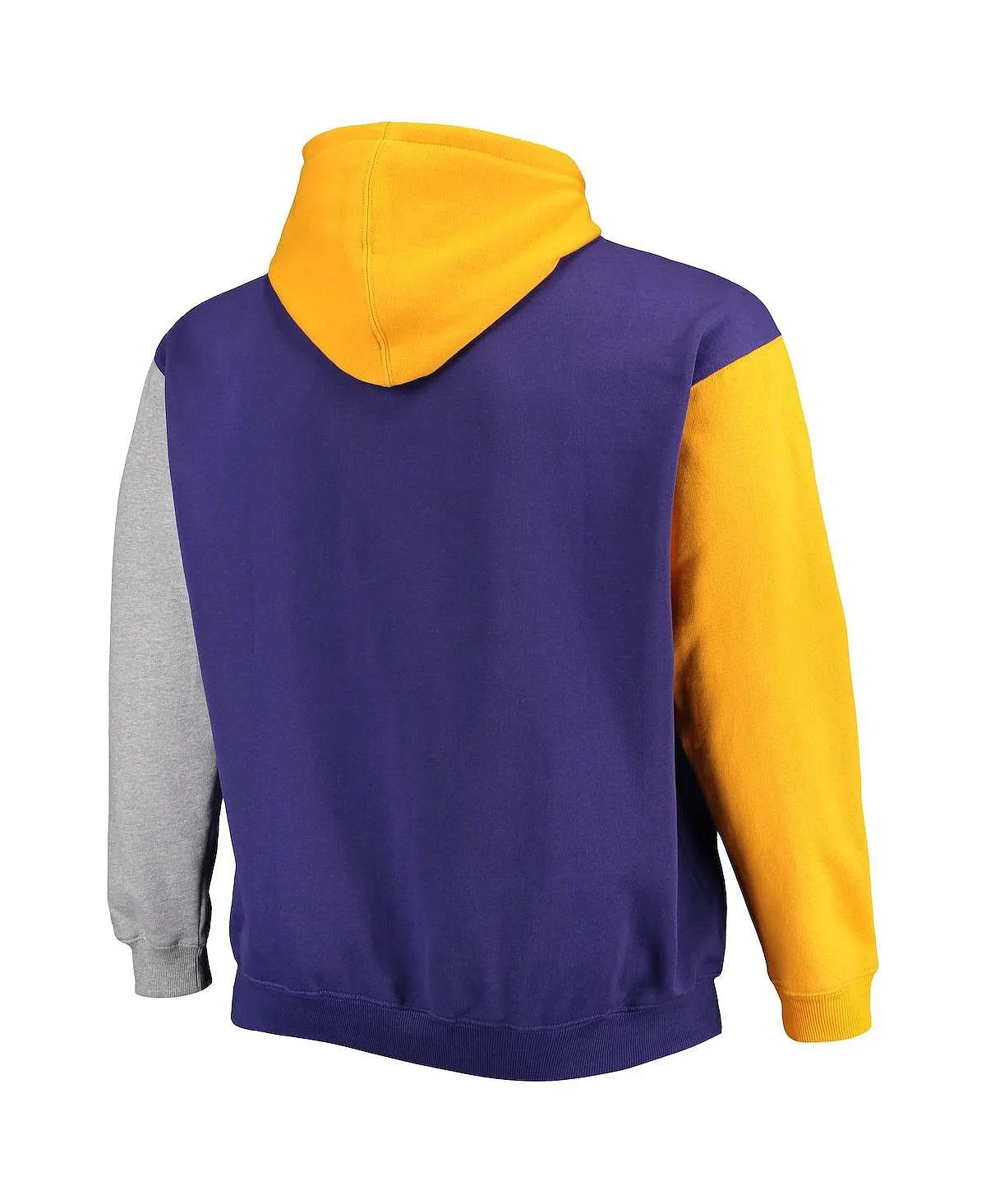 Men's Branded Purple and Gold Los Angeles Lakers Hoodie Big and Tall Double Contrast Pullover Fanatics , multi