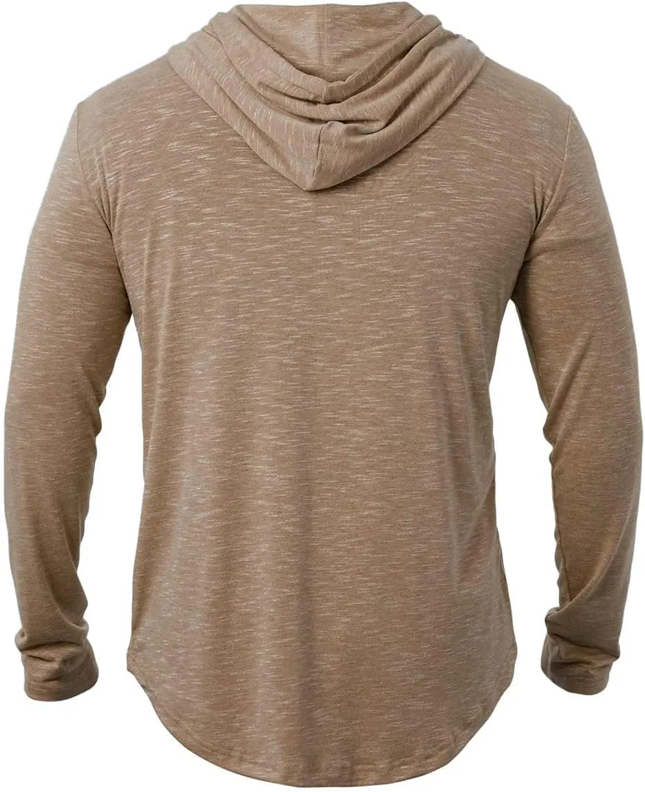Men's Hooded Shirts Long Sleeve Athletic Workout Sport Hoodie Casual Lightweight Sweatshirt Quick Dry Pullover Tops