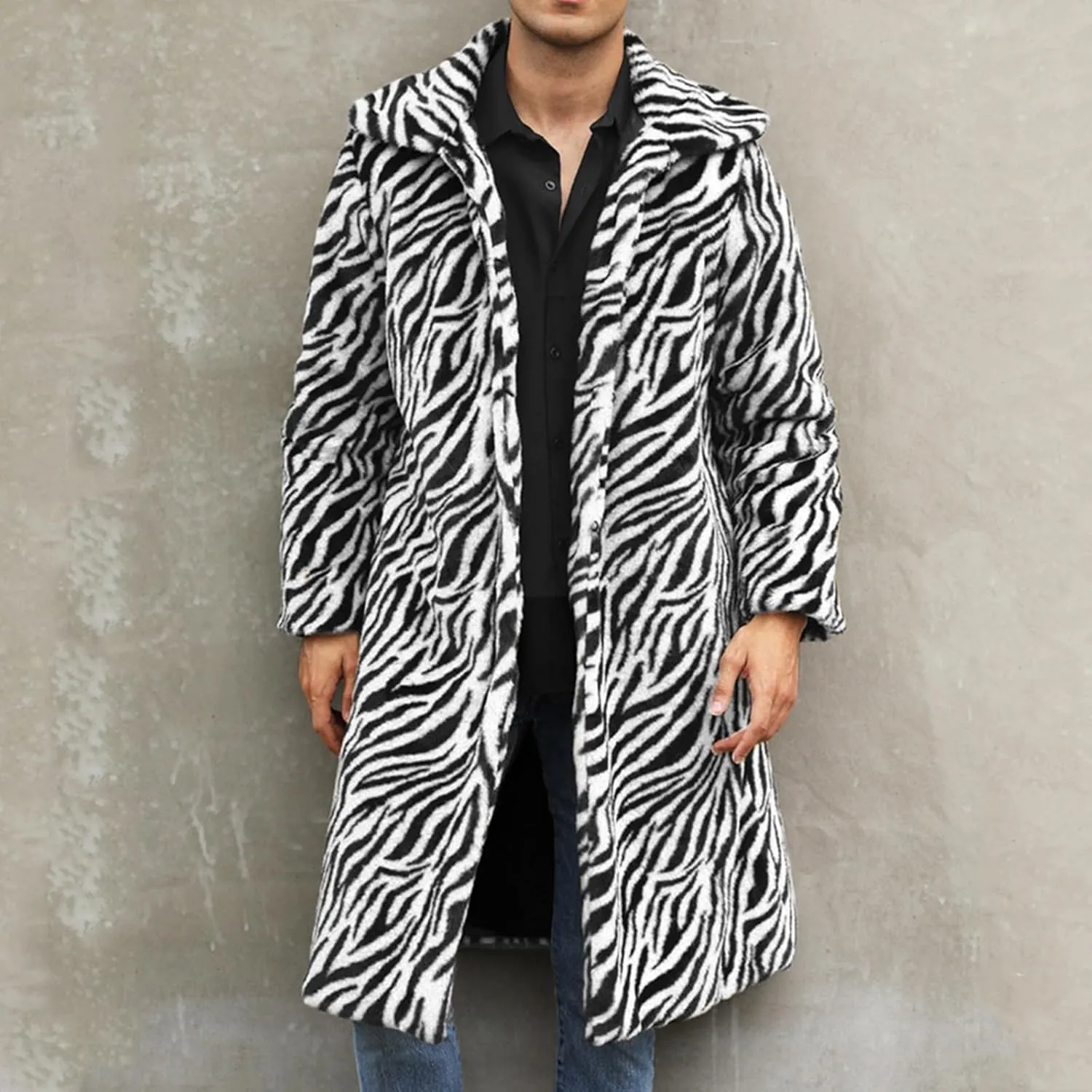 Mens Trench Coat Windbreaker Jacket Lamb Suede Coat Trench Lapel Long Jacket Soft Elegant Windbreaker Men's Trench