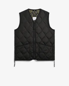 MILITARY ZIP V-NECK VEST - BLACK