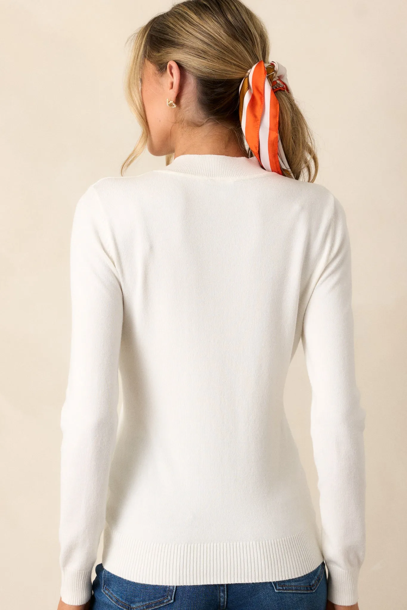 Moonshine Serenade Ivory Long Sleeve Sweater Top