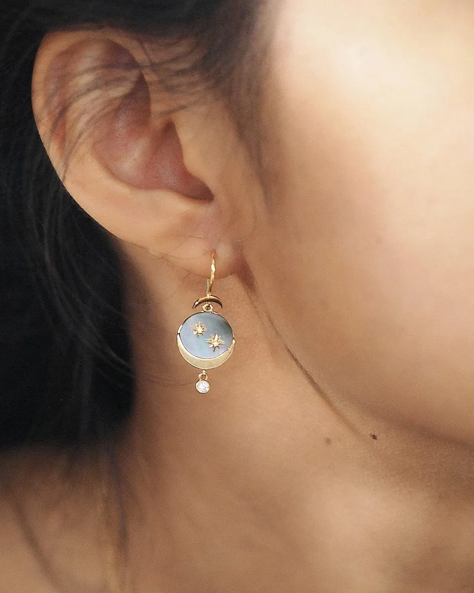 Mother Moon Crescent Huggie Hoops
