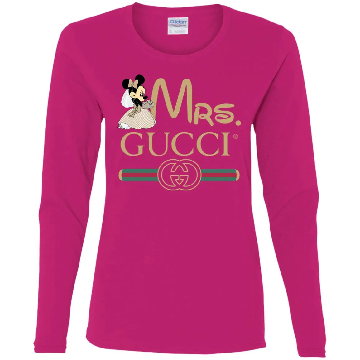 Mrs Minnie Gucci Couple Disney Shirt Valentine's Day T-shirt Women Long Sleeve Shirt