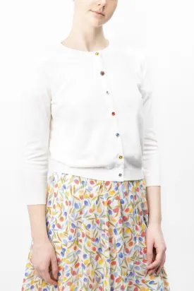 Multi-coloured Button Cotton Cardigan