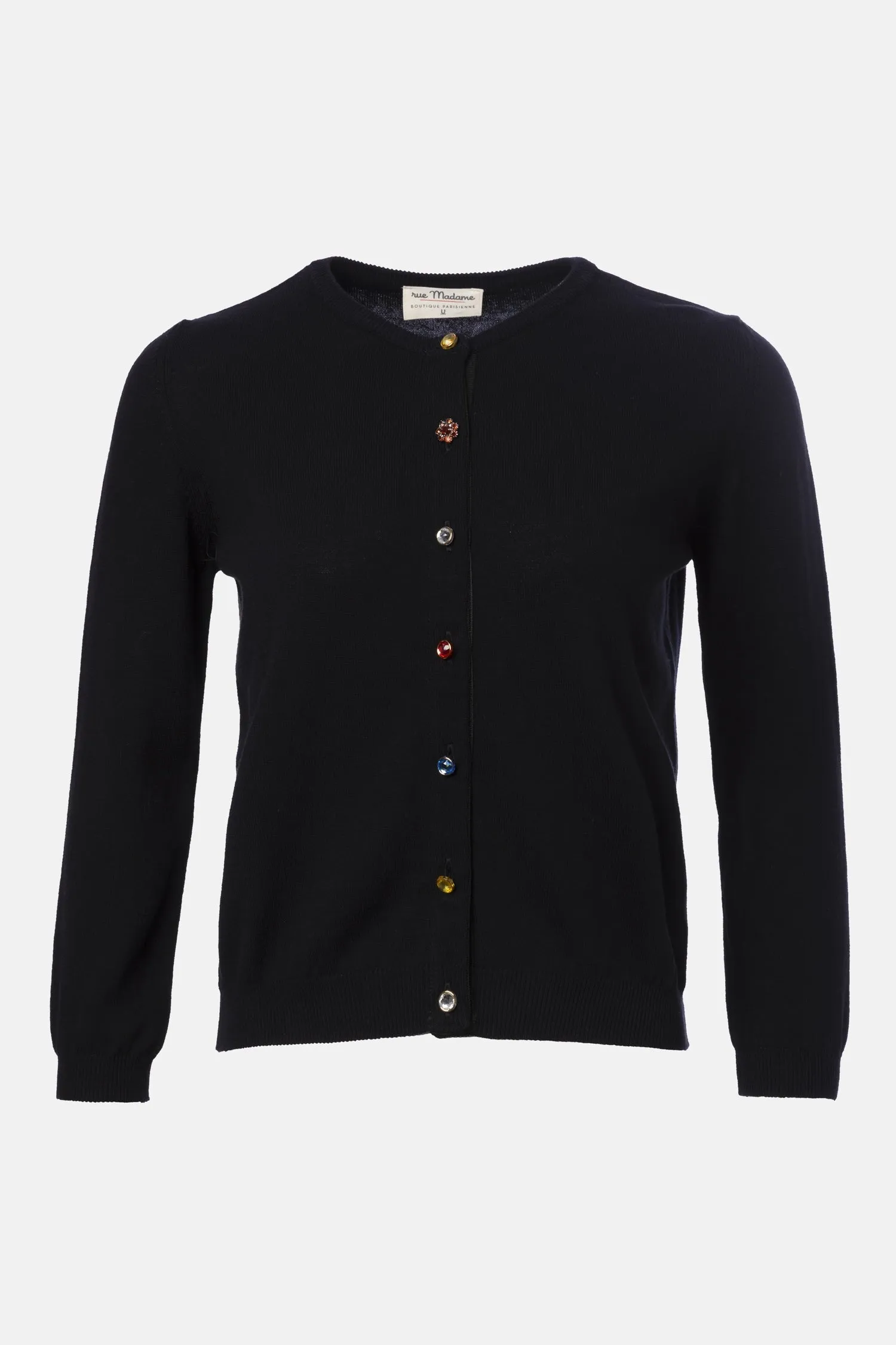 Multi-coloured Button Cotton Cardigan