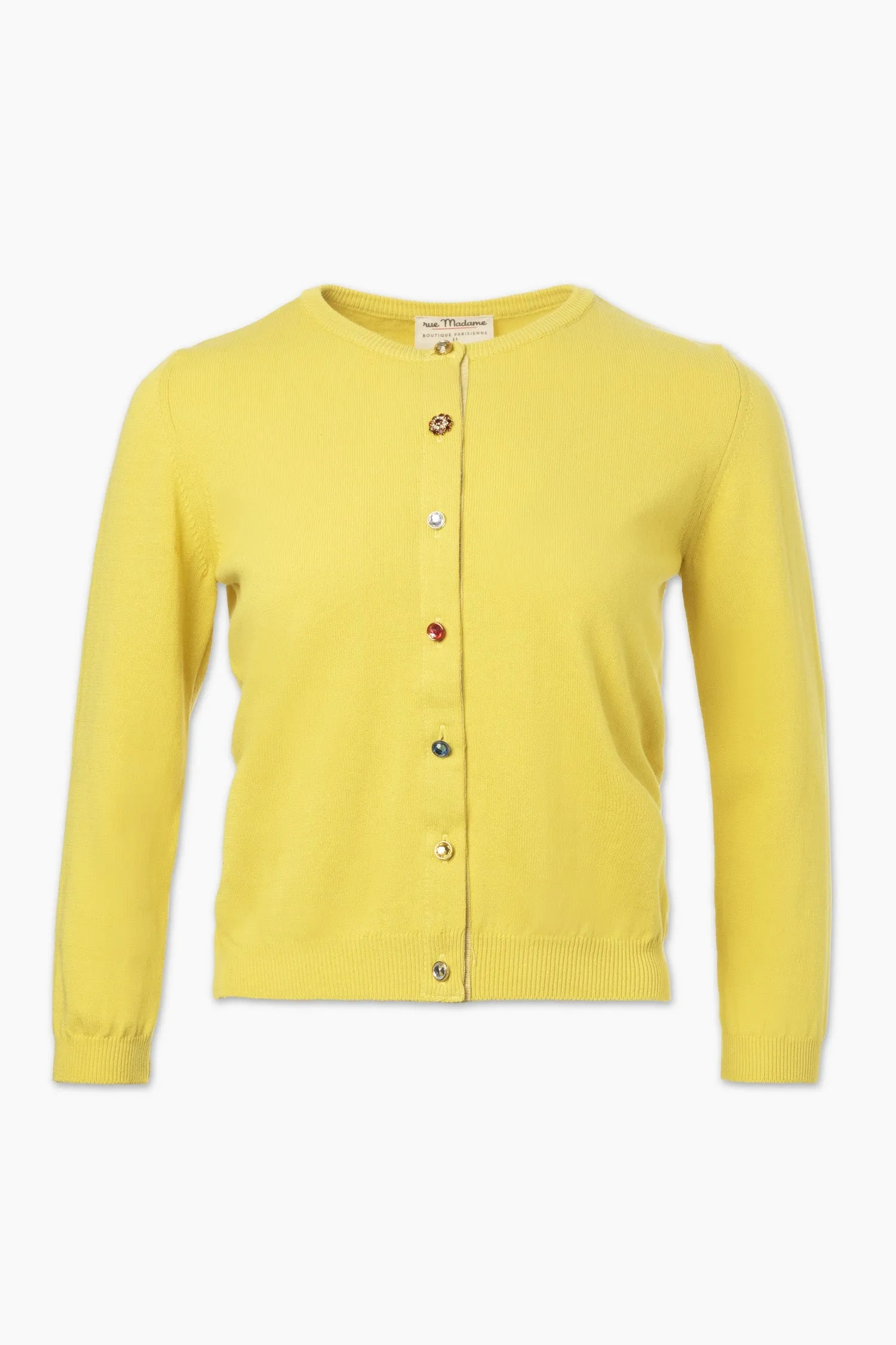 Multi-coloured Button Cotton Cardigan