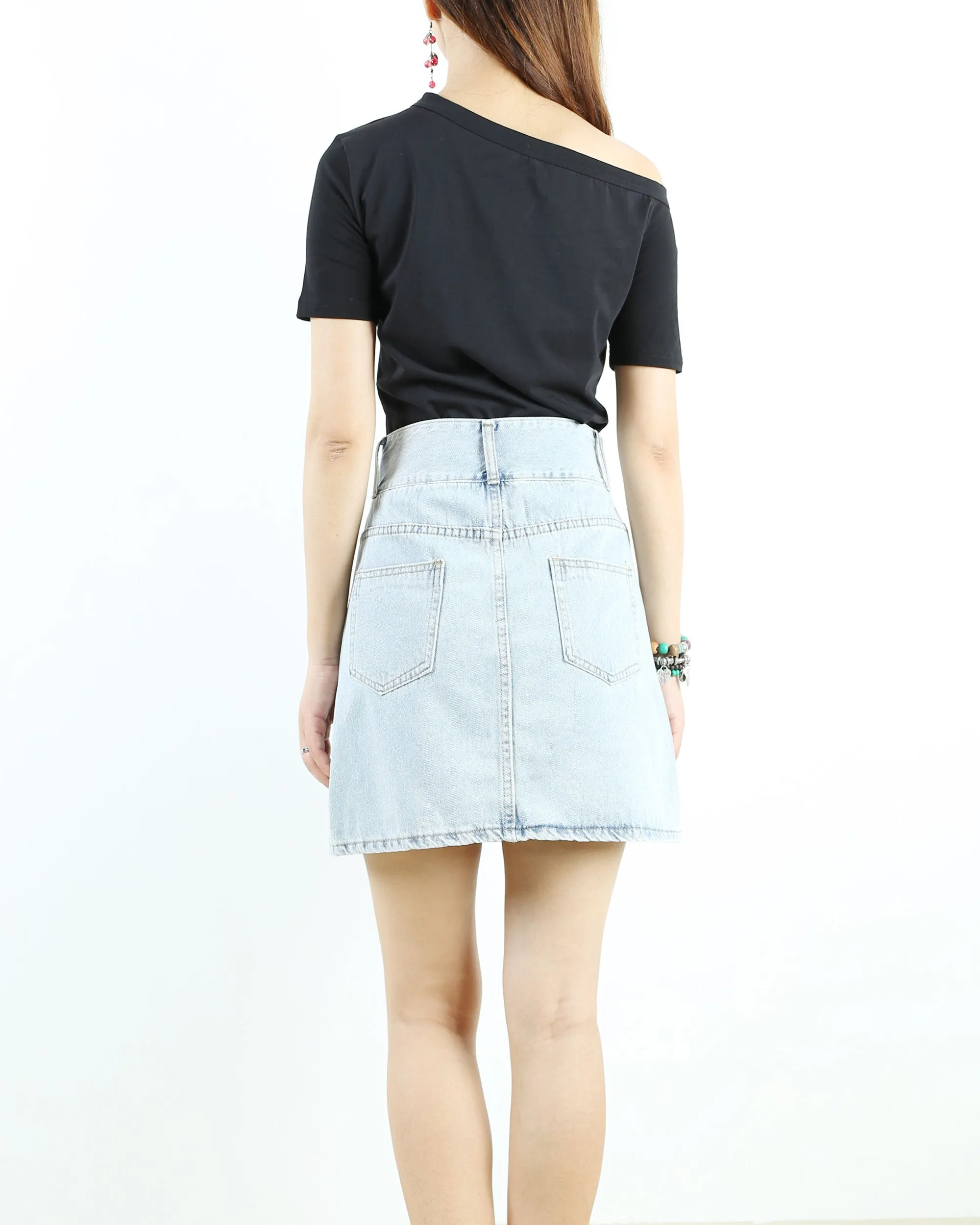 off shoulder shirt, Short sleeve cotton top, T-shirts for women, customized top, black white t-shirt, summer top(Y1009S)