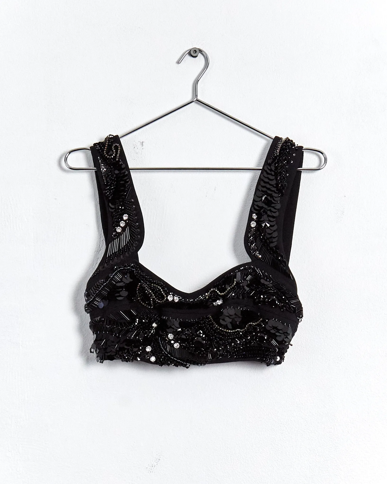 Prada spring '14 sequin bralette top, black, S
