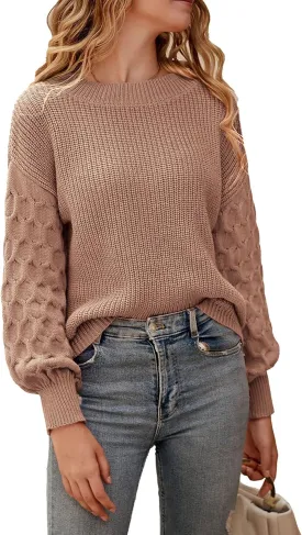 PRETTYGARDEN Women's 2025 Winter Pullover Sweater Casual Long Sleeve Crewneck Loose Chunky Knit Jumper Tops Blouse