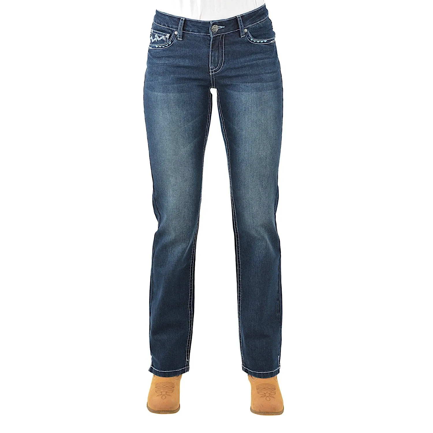 Pure Western Women's Geraldine Straight Leg Jean-Midnight