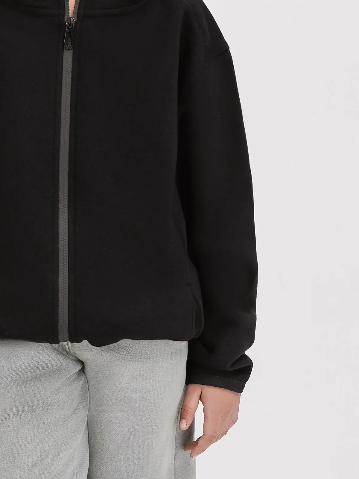 "REMEZ" Hoodie with Zip Closure